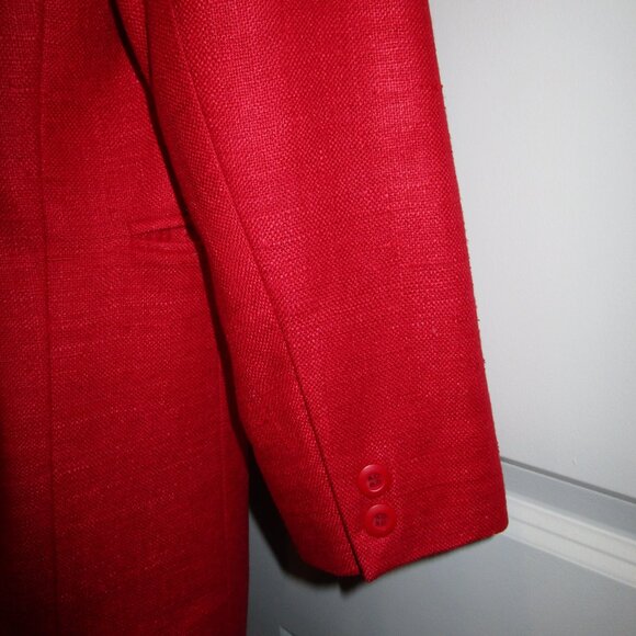 HENRI BENDEL NEW YORK SILK VINTAGE RED JACKET/BLAZER - Picture 4 of 4